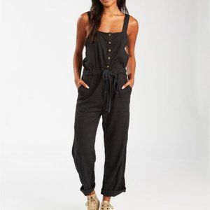 NWT Billabong Sandy Shores Jumpsuit Black XS